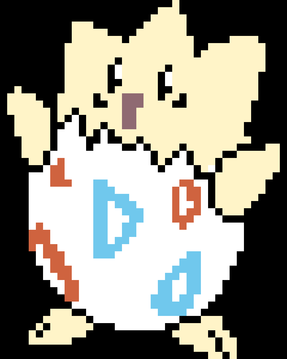 Togepi, tapestry crochet pattern