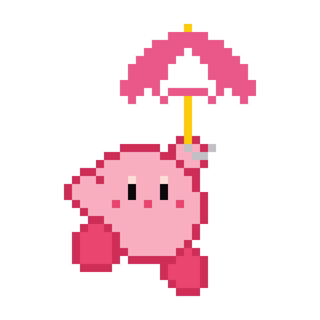 Kirby parapluie, tapestry crochet pattern