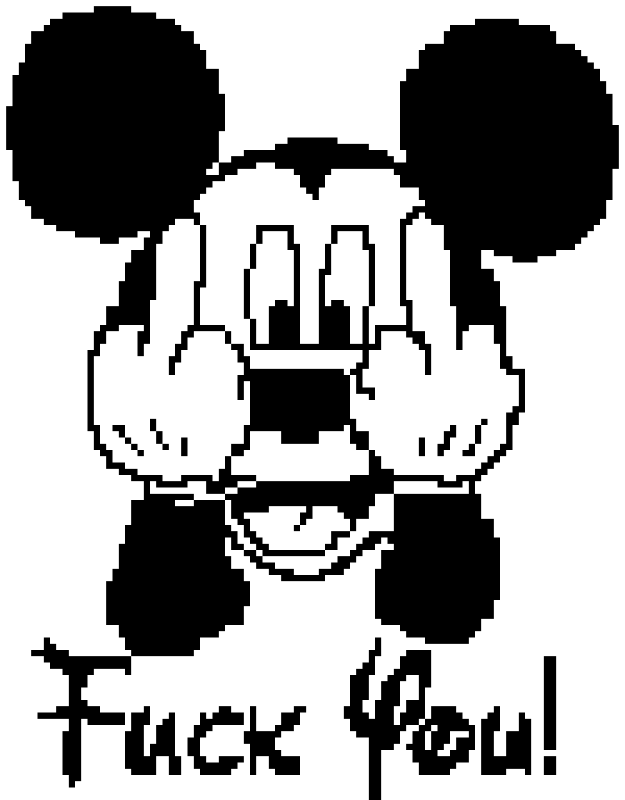 Fuck mouse, pattern de crochet mosaïque