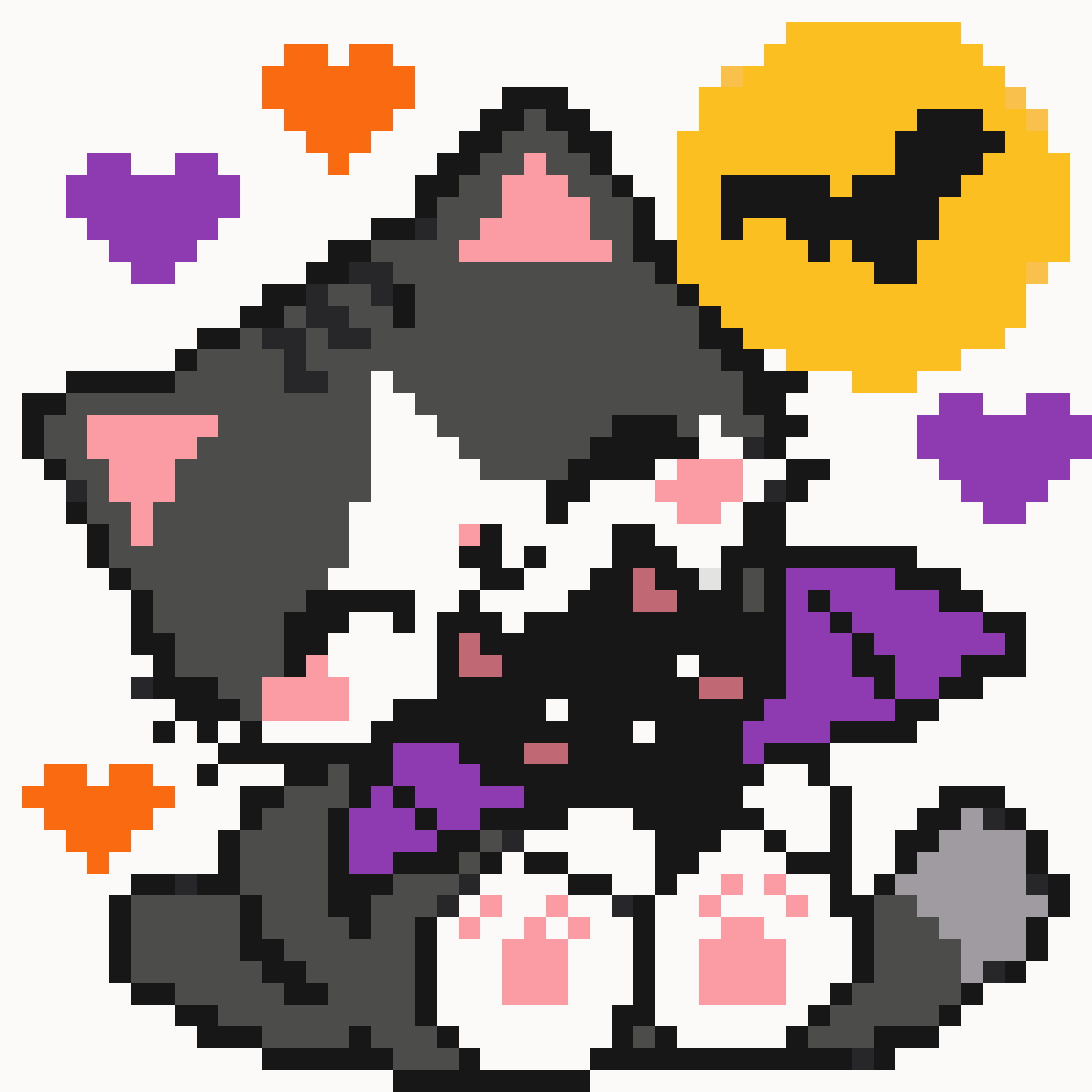 🌙 Minou & Chauve-souris 🦇, tapestry crochet pattern